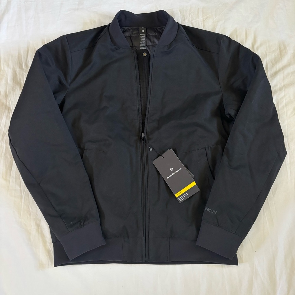 Lululemon Switch Over Bomber Jacket BLK Black Reversible Men's Size Medium - Picture 8 of 10